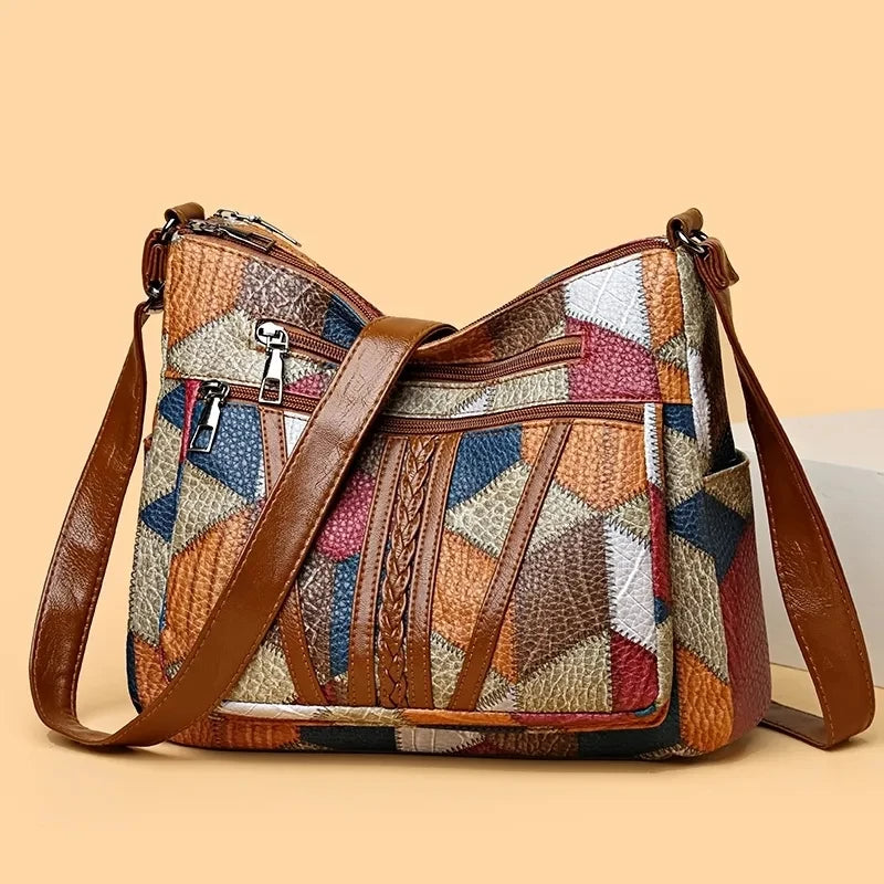 Nella – Borsa Patchwork con Inserti in Ecopelle – Spazio Moda – vista 6
