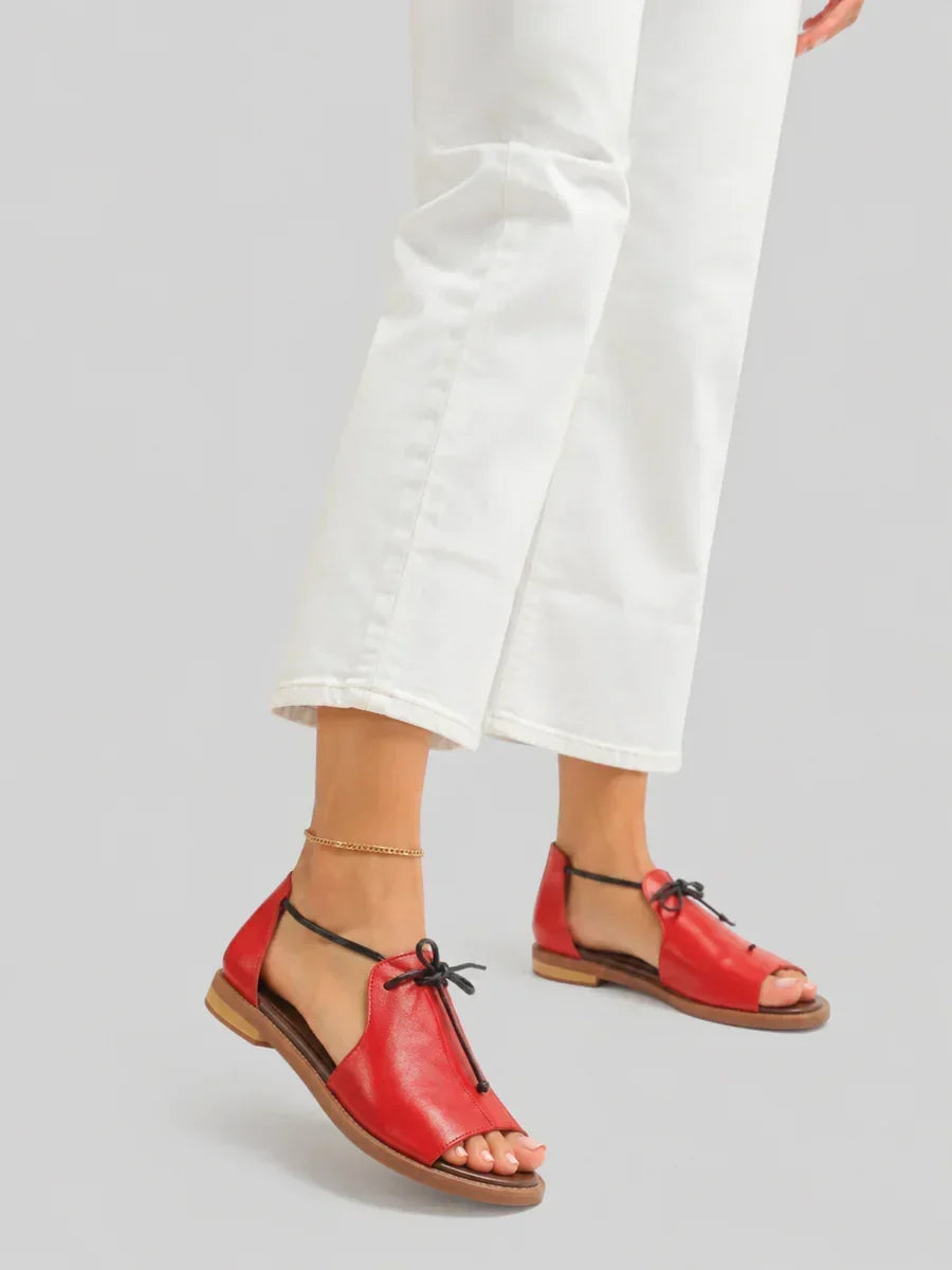 Lilliana – Sandali in Pelle con Cinturino e Fiocco – Spazio Moda – vista 7