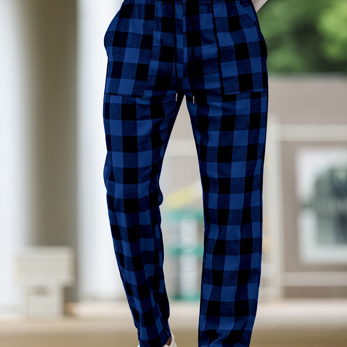 Pantaloni Morbidi con Elastico in Vita a Quadri – Spazio Moda
