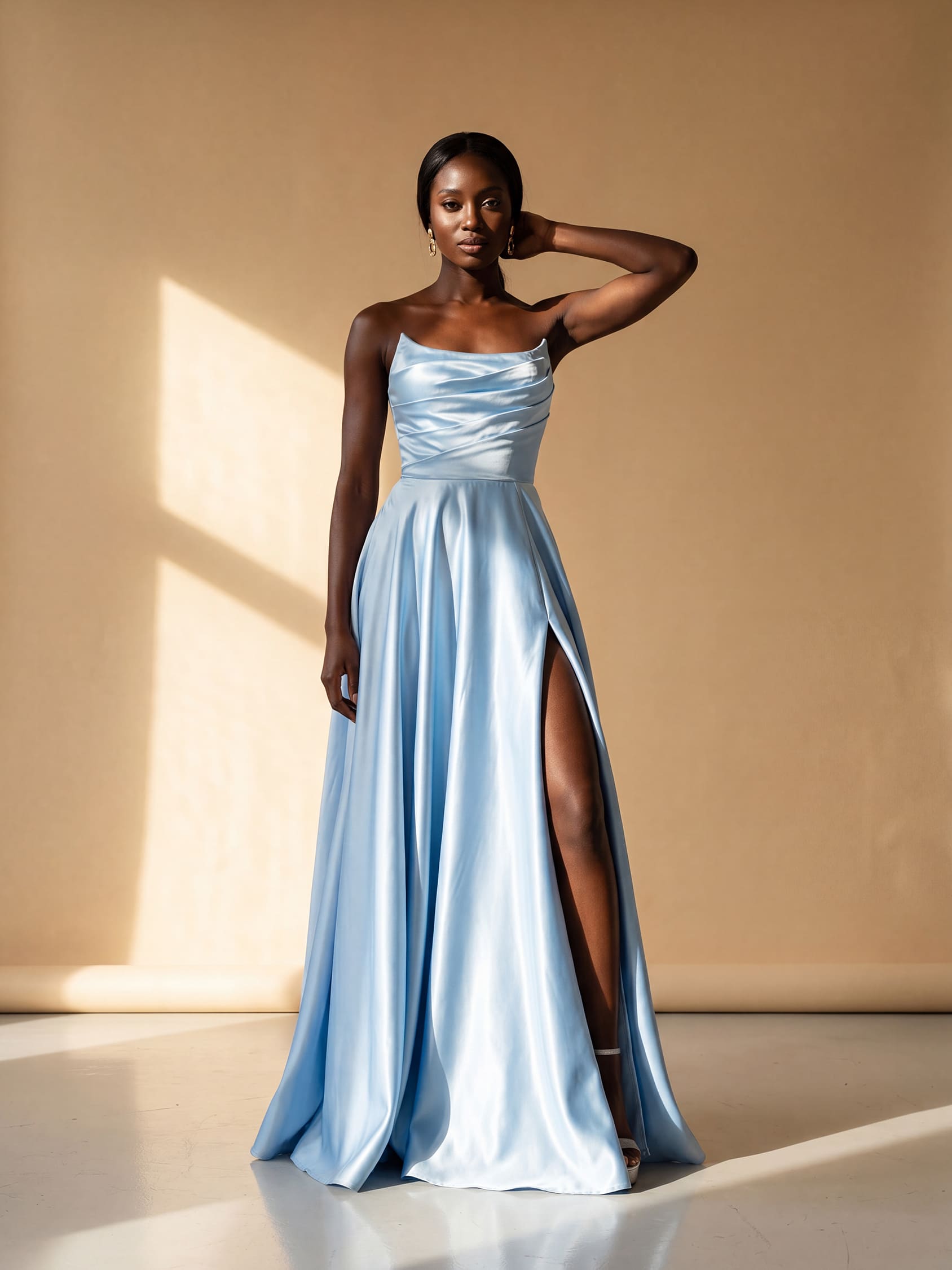Mezzaluna – Abito Lungo Ball Gown in Raso Satinato – Spazio Moda – vista 4