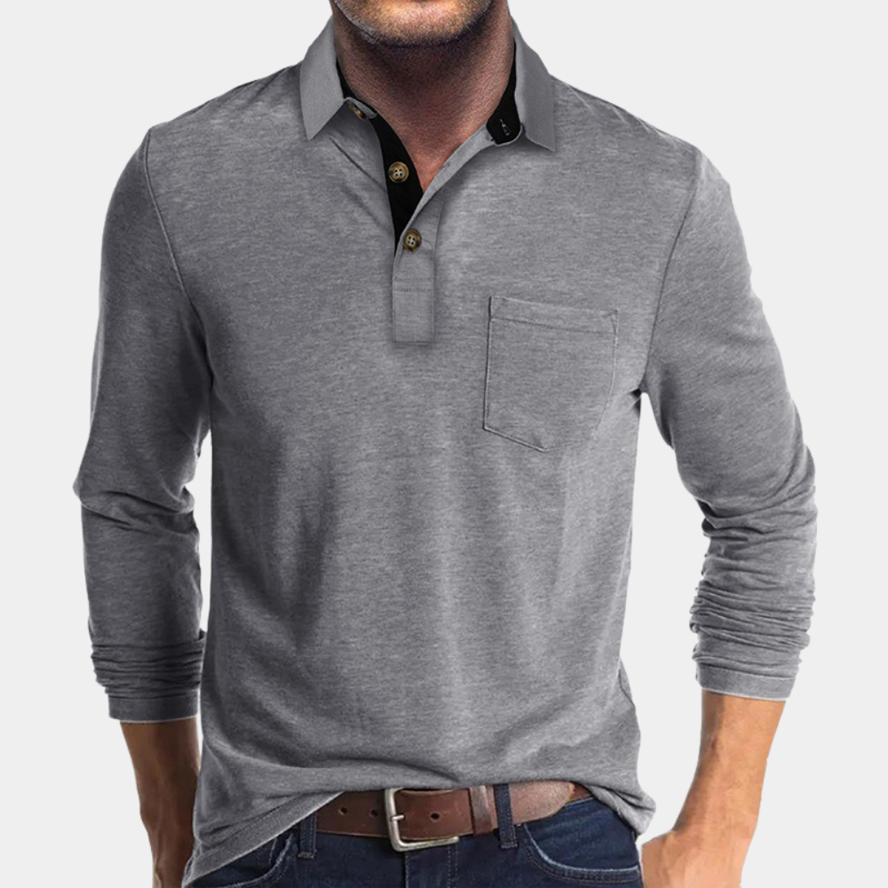 Polo a Maniche Lunghe con Bottoni in Jersey – Spazio Moda – vista 4