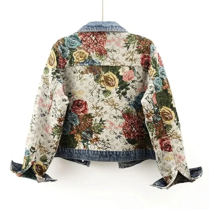 Giacca Corta a Fiori in Denim – Spazio Moda – vista 4