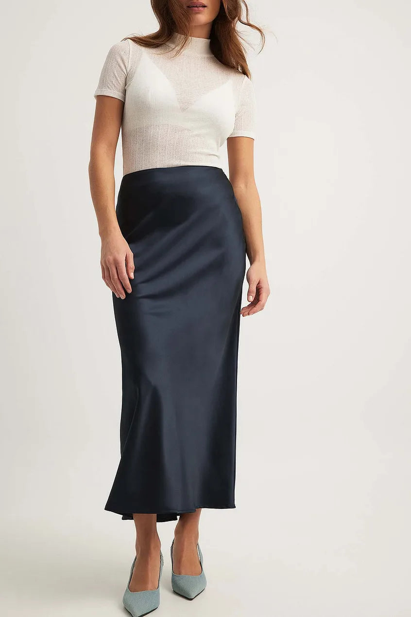 Gonna a Vita Alta in Raso – Spazio Moda – vista 3
