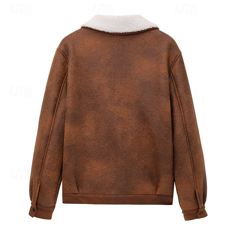 Cappotto Foderato Caldo con Zip in Sherpa – Spazio Moda – vista 3