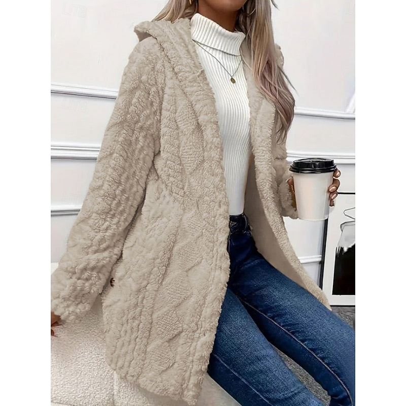 Giacca Testurizzata Morbida con Zip in Pile – Spazio Moda – vista 2