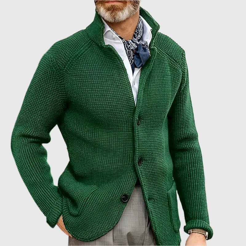 Cardigan Testurizzato con Collo alla Coreana con Bottoni – Spazio Moda – vista 5