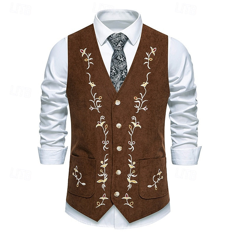 Gilet Monopetto Ricamato con Scollo a V – Spazio Moda – vista 2