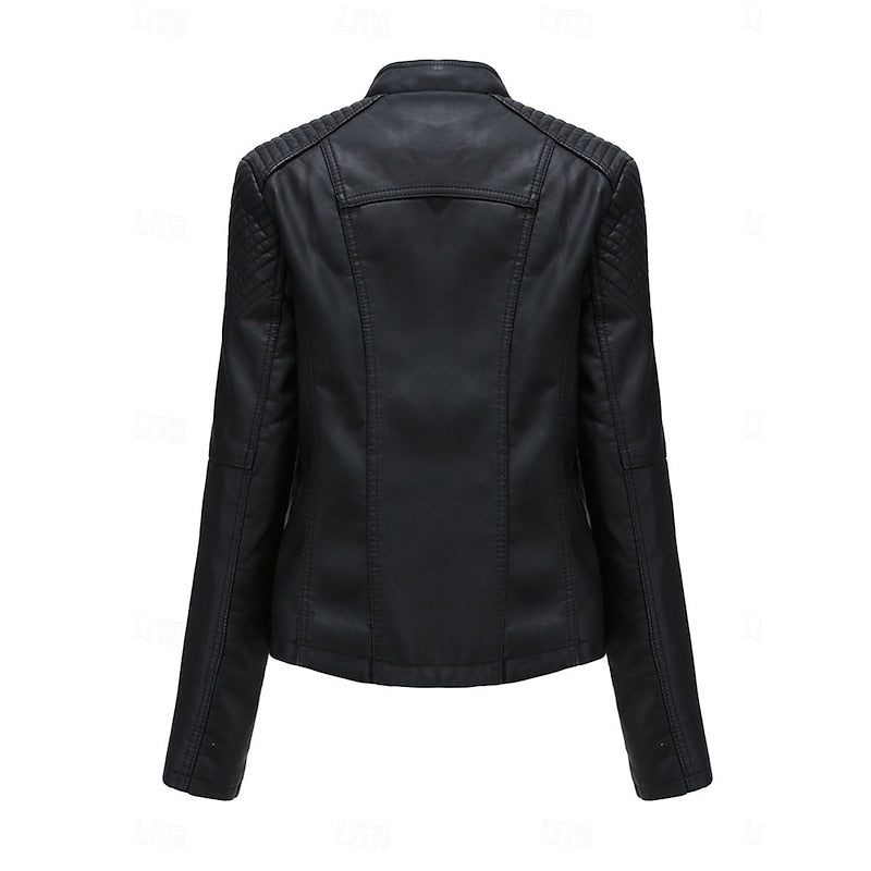 Giacca Sartoriale Aderente con Zip in Pelle – Spazio Moda – vista 2