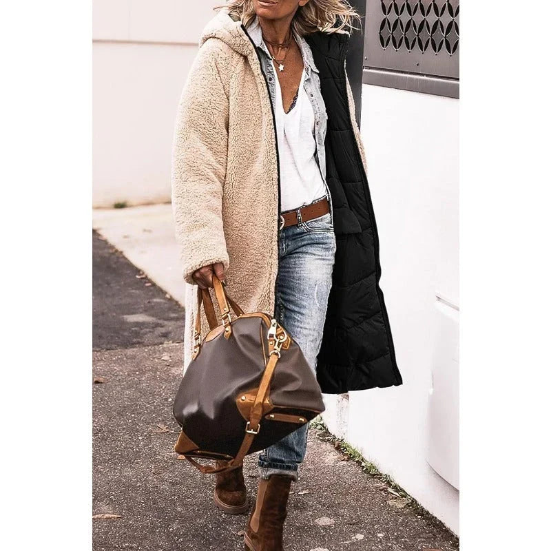 Cappotto Lungo con Cappuccio Aperto sul Davanti – Spazio Moda – vista 5