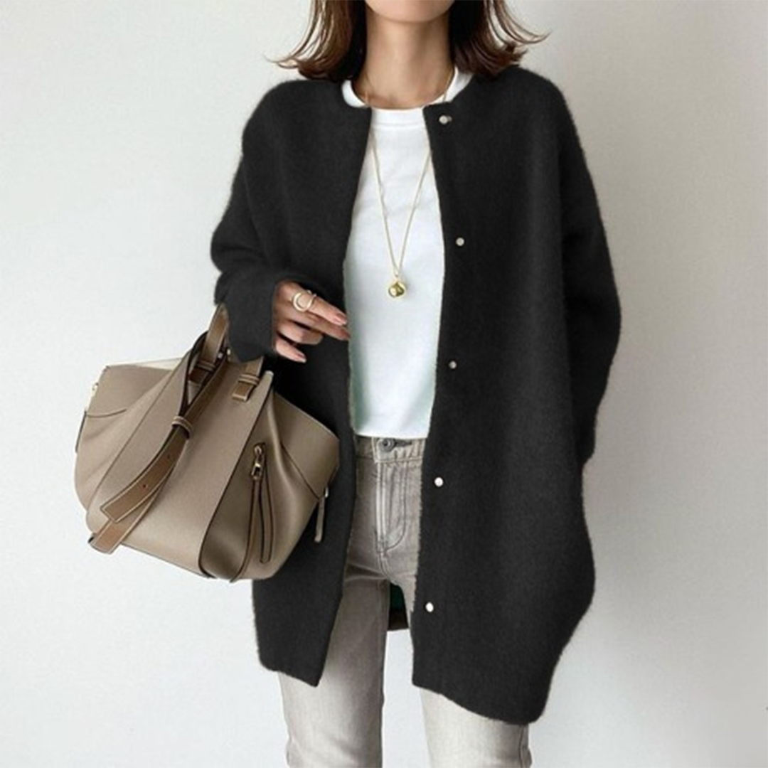 Cardigan Lungo Girocollo con Tasche – Spazio Moda – vista 6