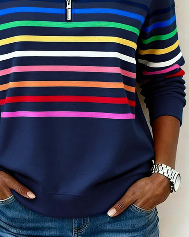 Maglione con Collo alla Coreana a Righe – Spazio Moda – vista 6