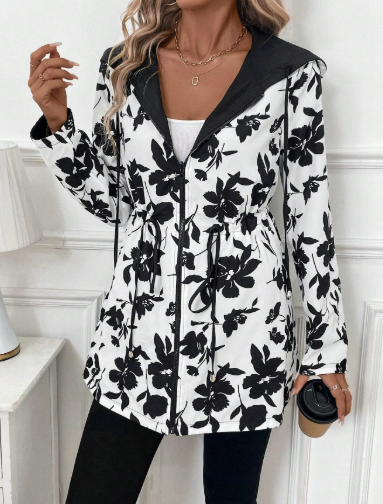 Cappotto con Cappuccio con Zip – Spazio Moda – vista 3