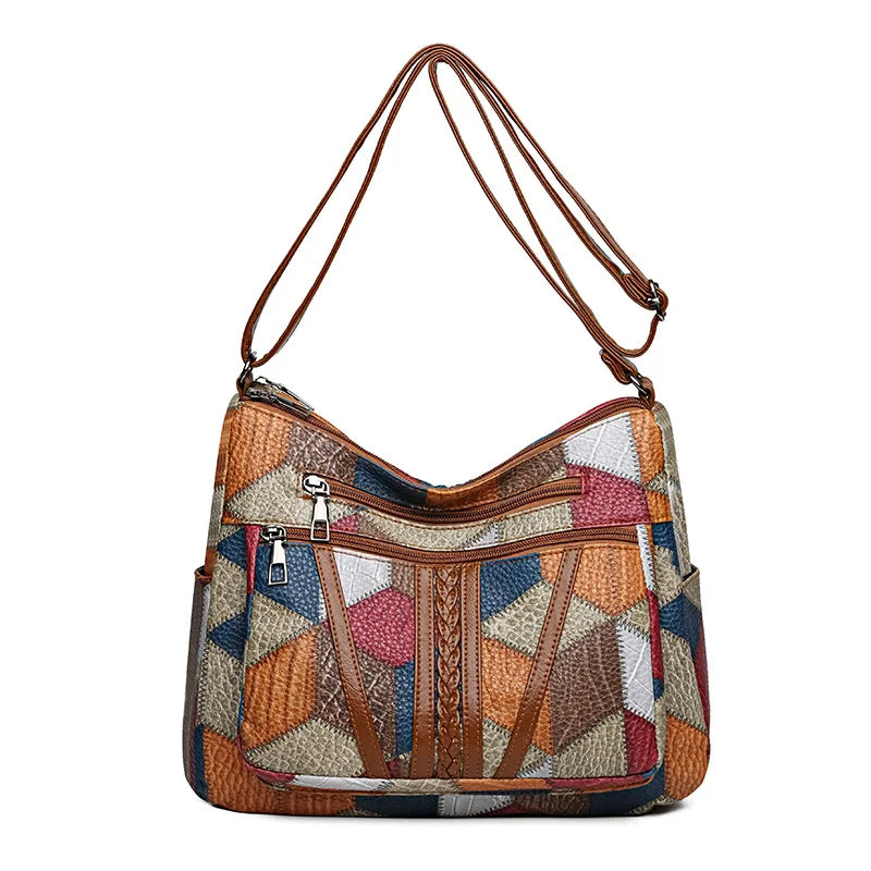 Nella – Borsa Patchwork con Inserti in Ecopelle – Spazio Moda – vista 9