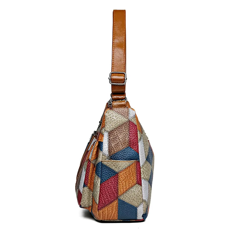 Nella – Borsa Patchwork con Inserti in Ecopelle – Spazio Moda – vista 11