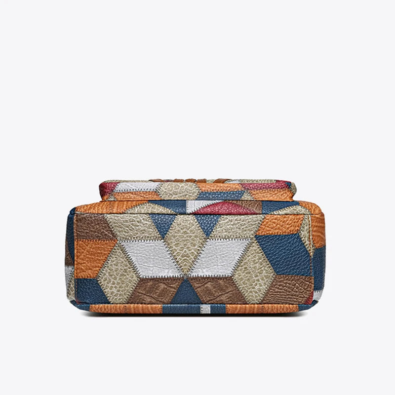 Nella – Borsa Patchwork con Inserti in Ecopelle – Spazio Moda – vista 12