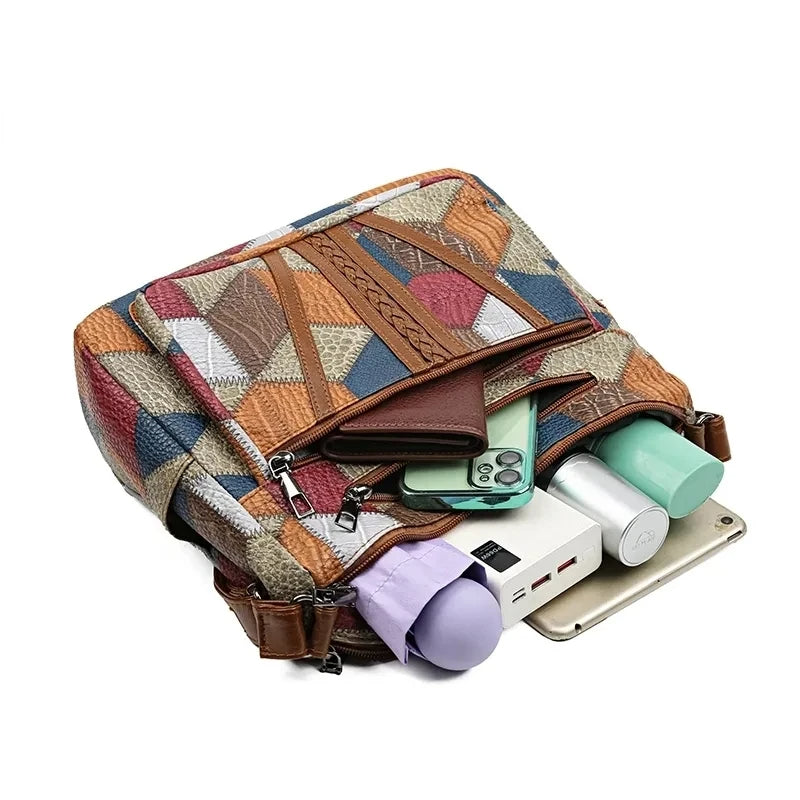 Nella – Borsa Patchwork con Inserti in Ecopelle – Spazio Moda – vista 14