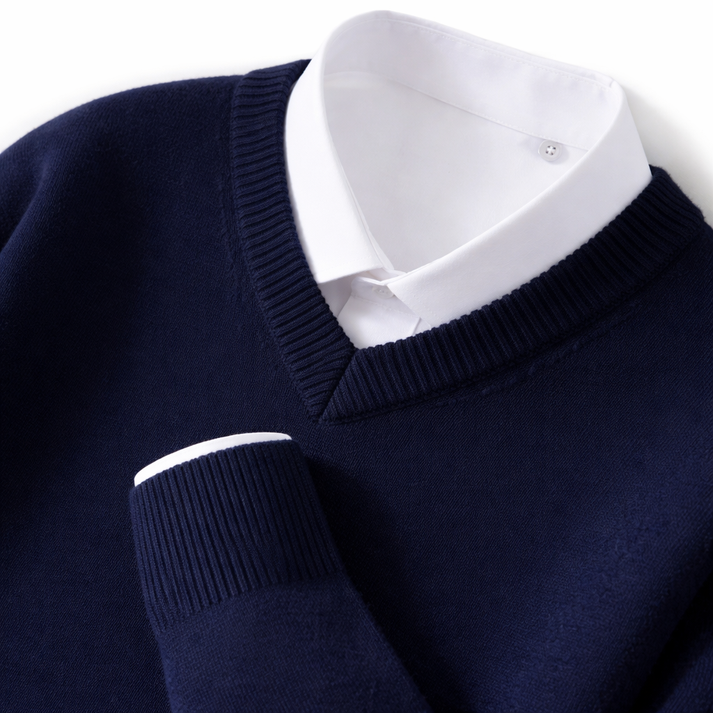 Maglione a Coste con Scollo a V – Spazio Moda – vista 6
