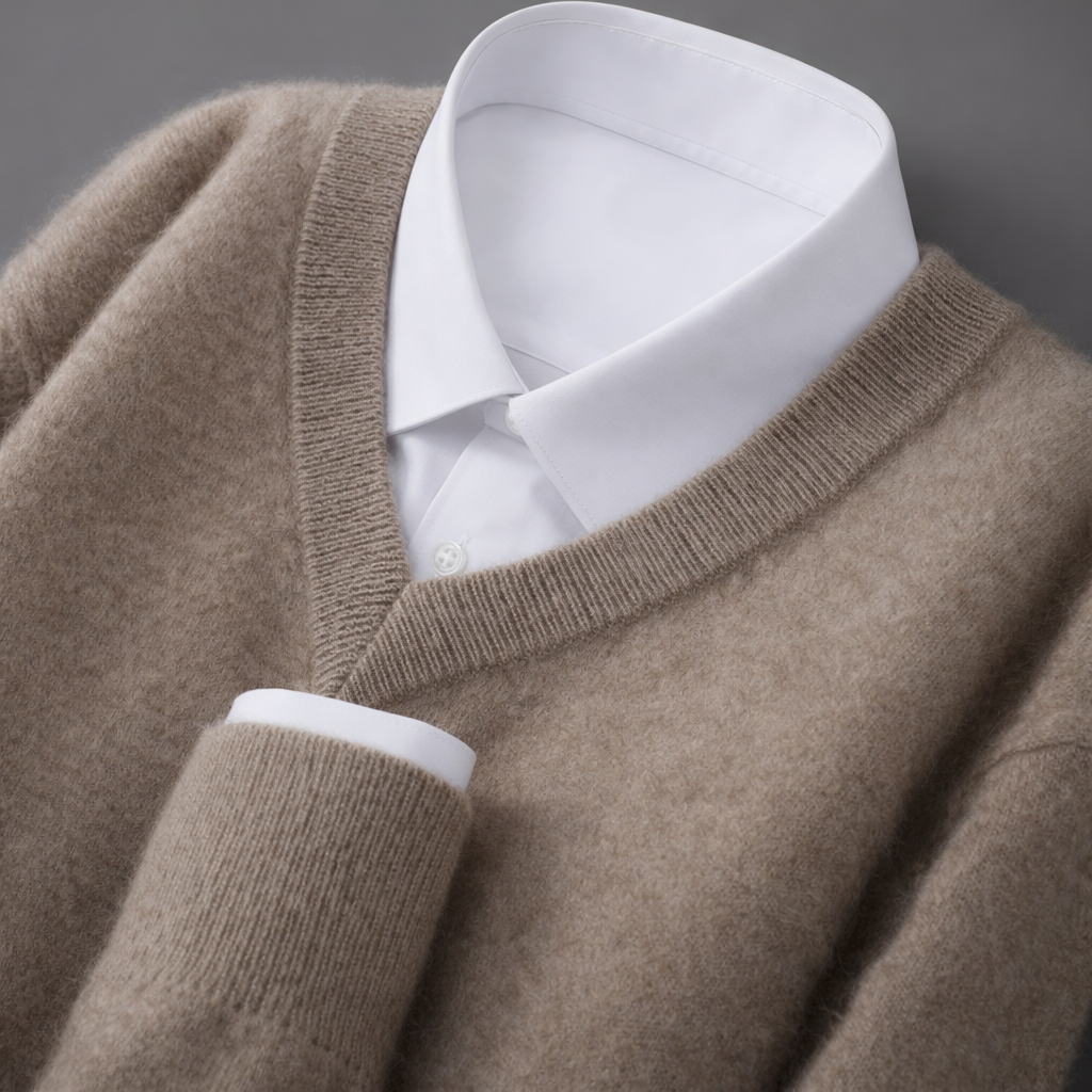 Maglione a Coste con Scollo a V – Spazio Moda – vista 3