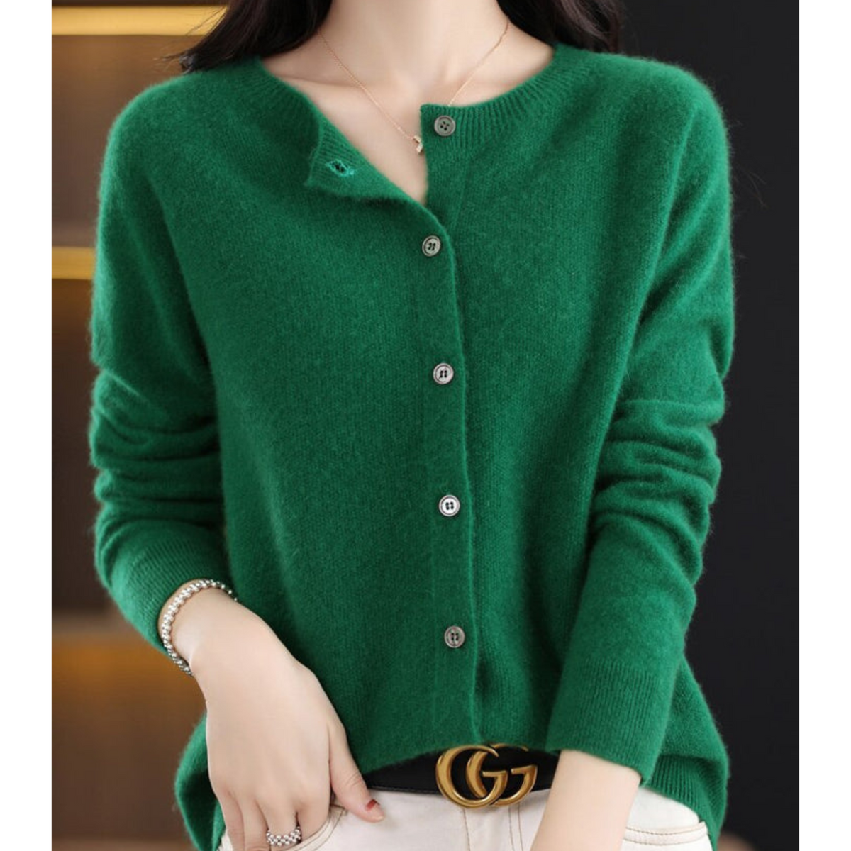 Cardigan Aperto sul Davanti in Cashmere – Spazio Moda – vista 4