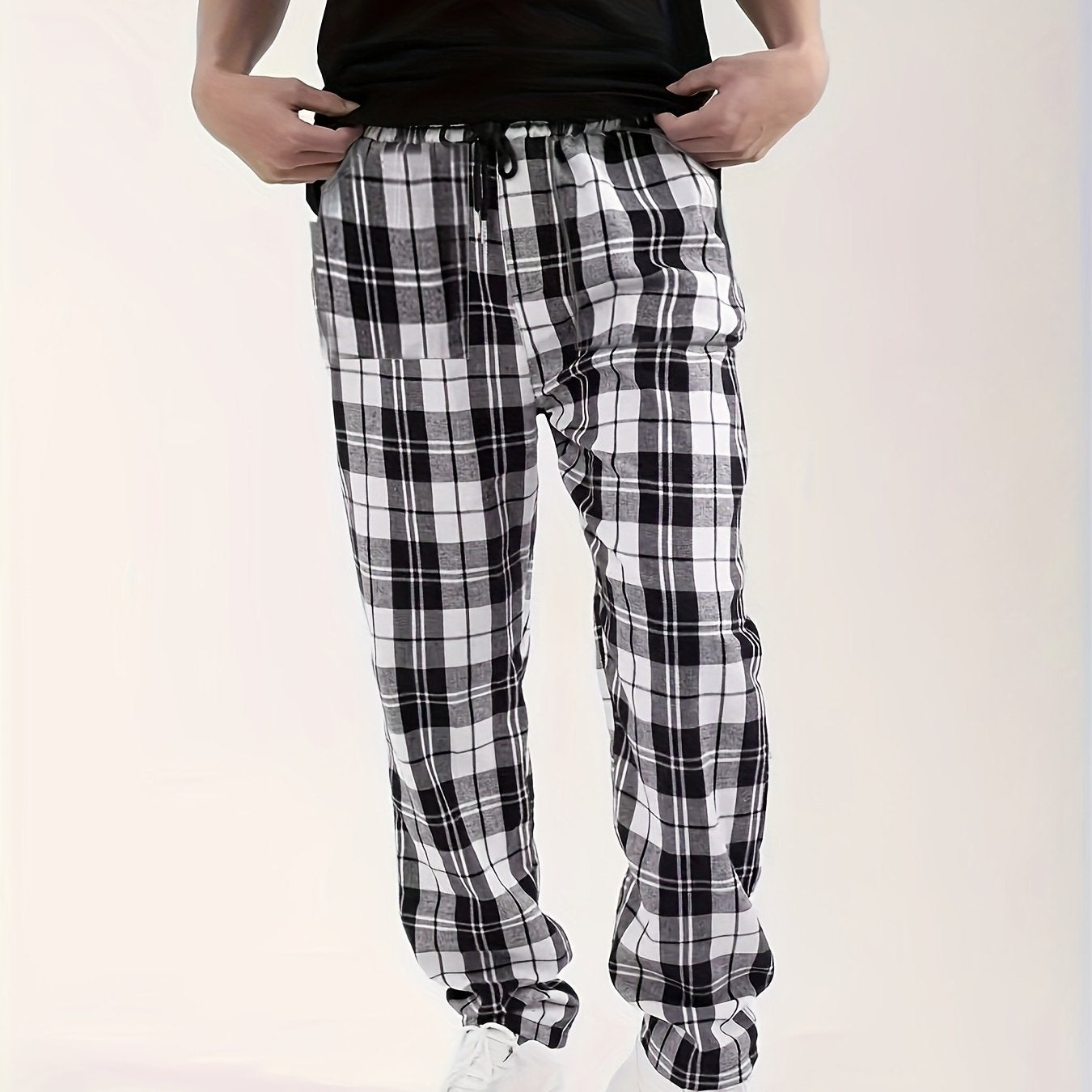 Pantaloni Morbidi con Elastico in Vita a Quadri – Spazio Moda