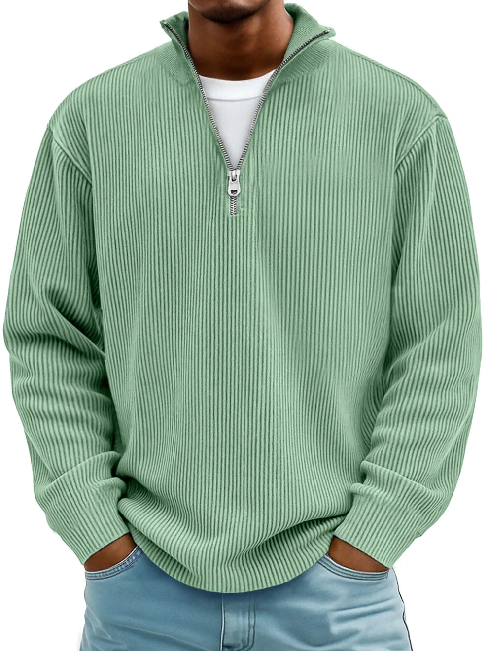 Varel – Maglione a Righe con Zip al Collo – Spazio Moda – vista 3