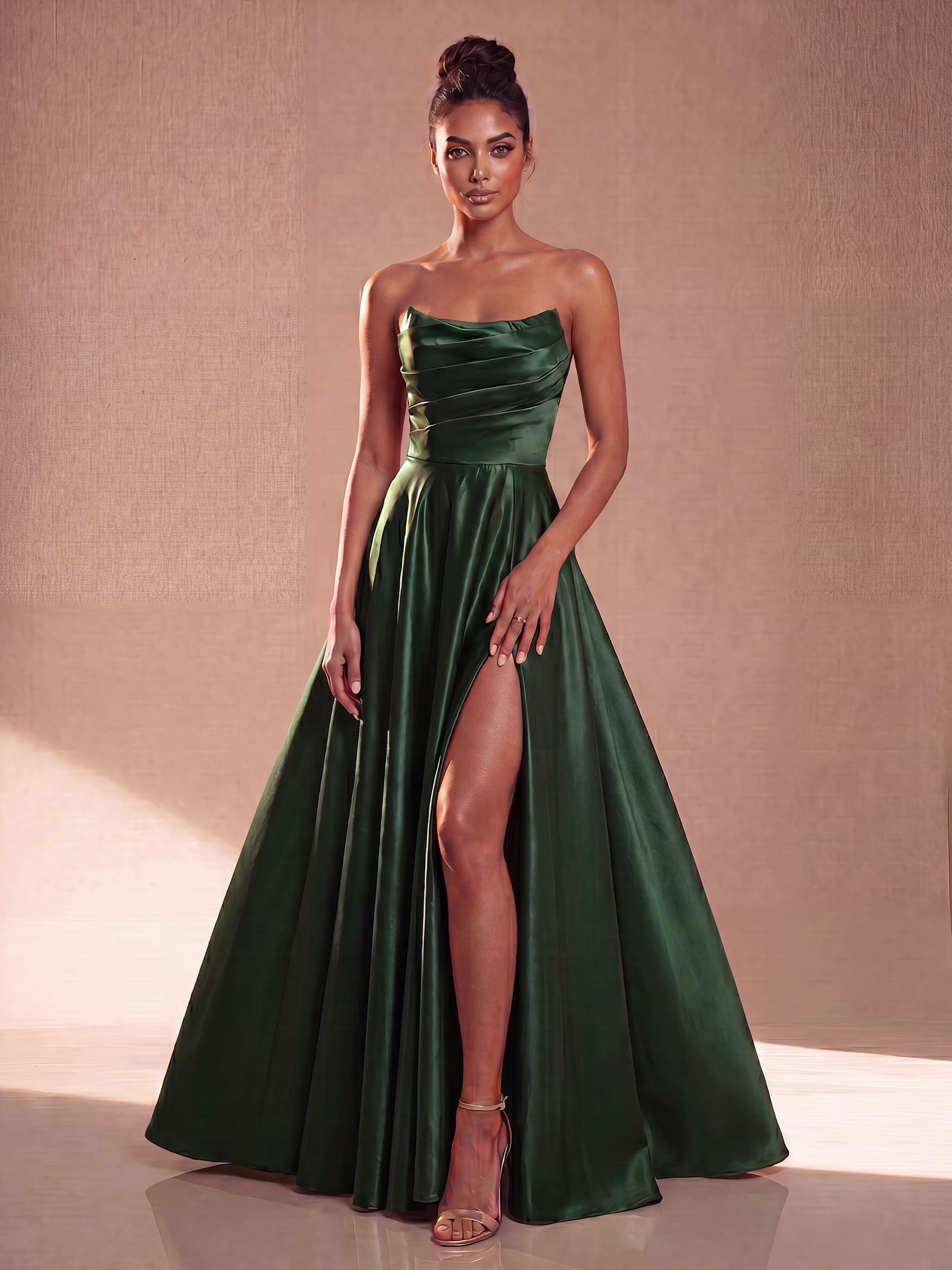 Mezzaluna – Abito Lungo Ball Gown in Raso Satinato – Spazio Moda – vista 7