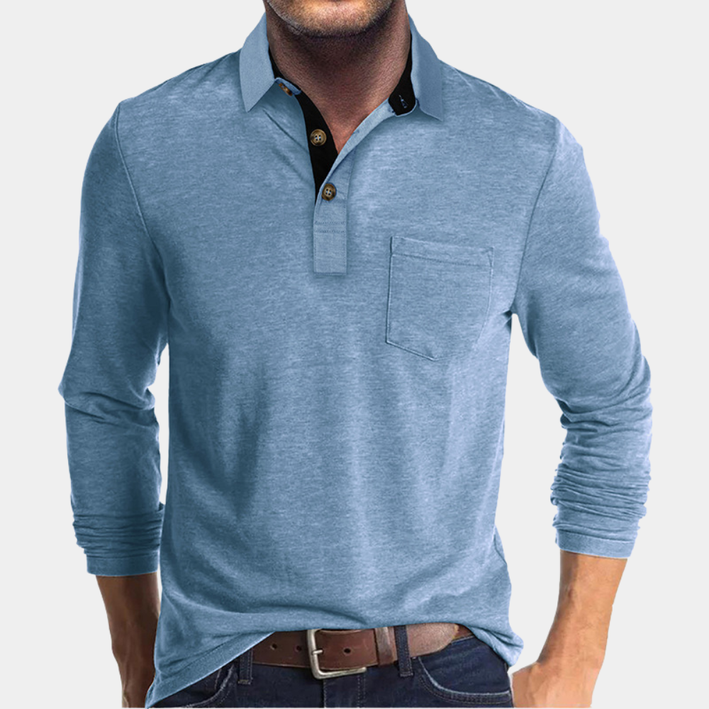 Polo a Maniche Lunghe con Bottoni in Jersey – Spazio Moda