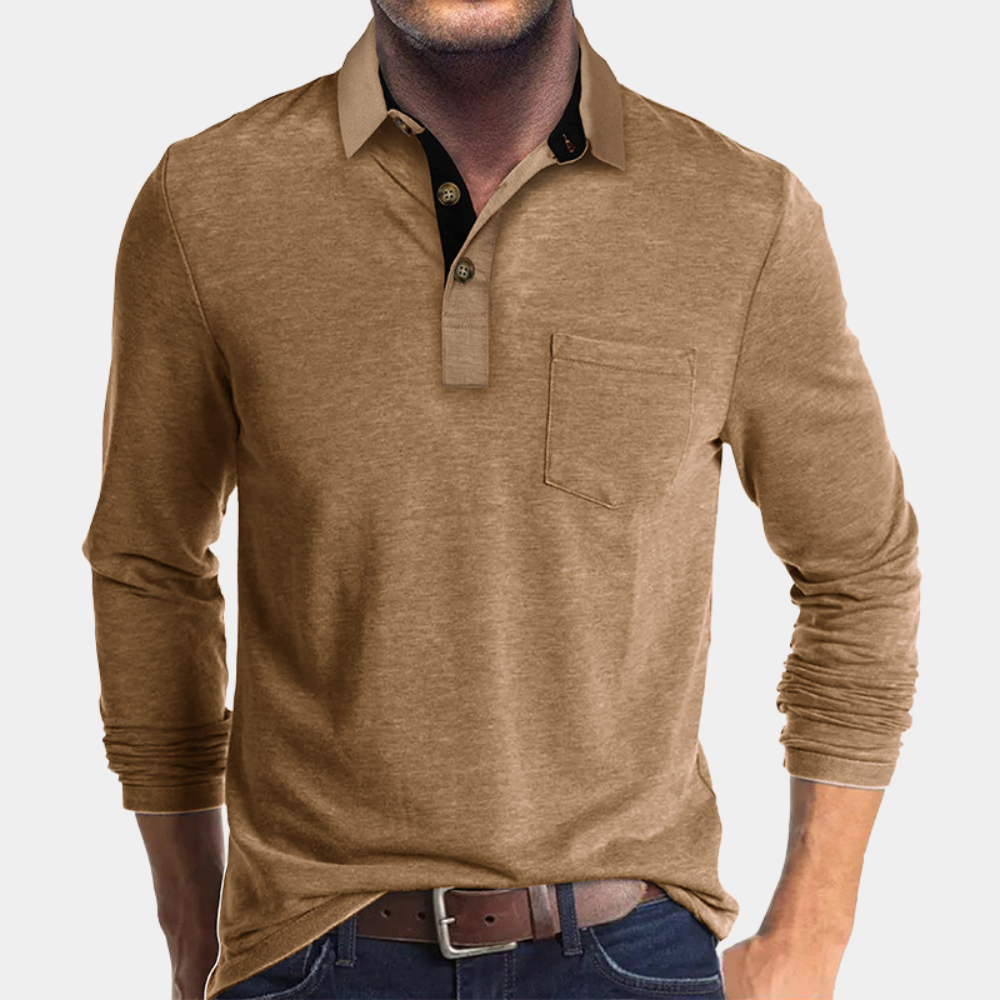 Polo a Maniche Lunghe con Bottoni in Jersey – Spazio Moda – vista 5