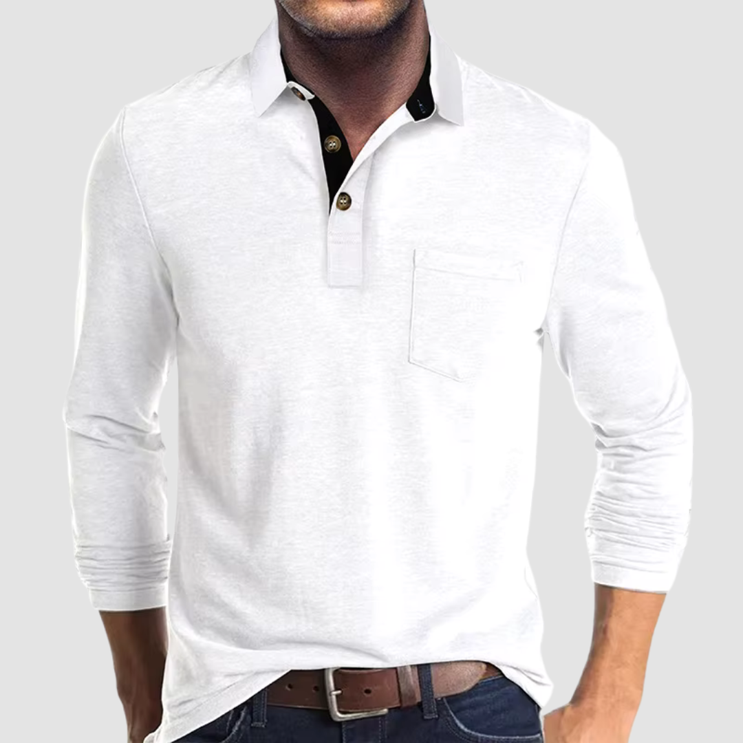 Polo a Maniche Lunghe con Bottoni in Jersey – Spazio Moda – vista 6