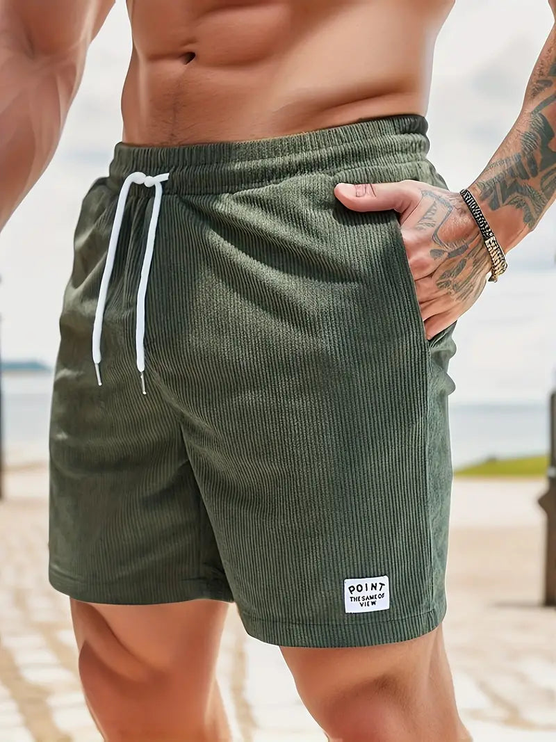 Shorts a Coste con Elastico in Vita – Spazio Moda