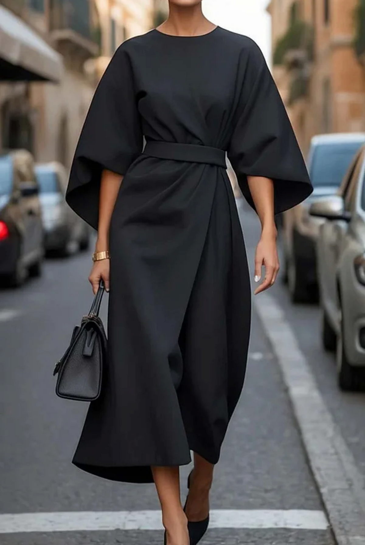 Abito Midi con Cintura – Spazio Moda