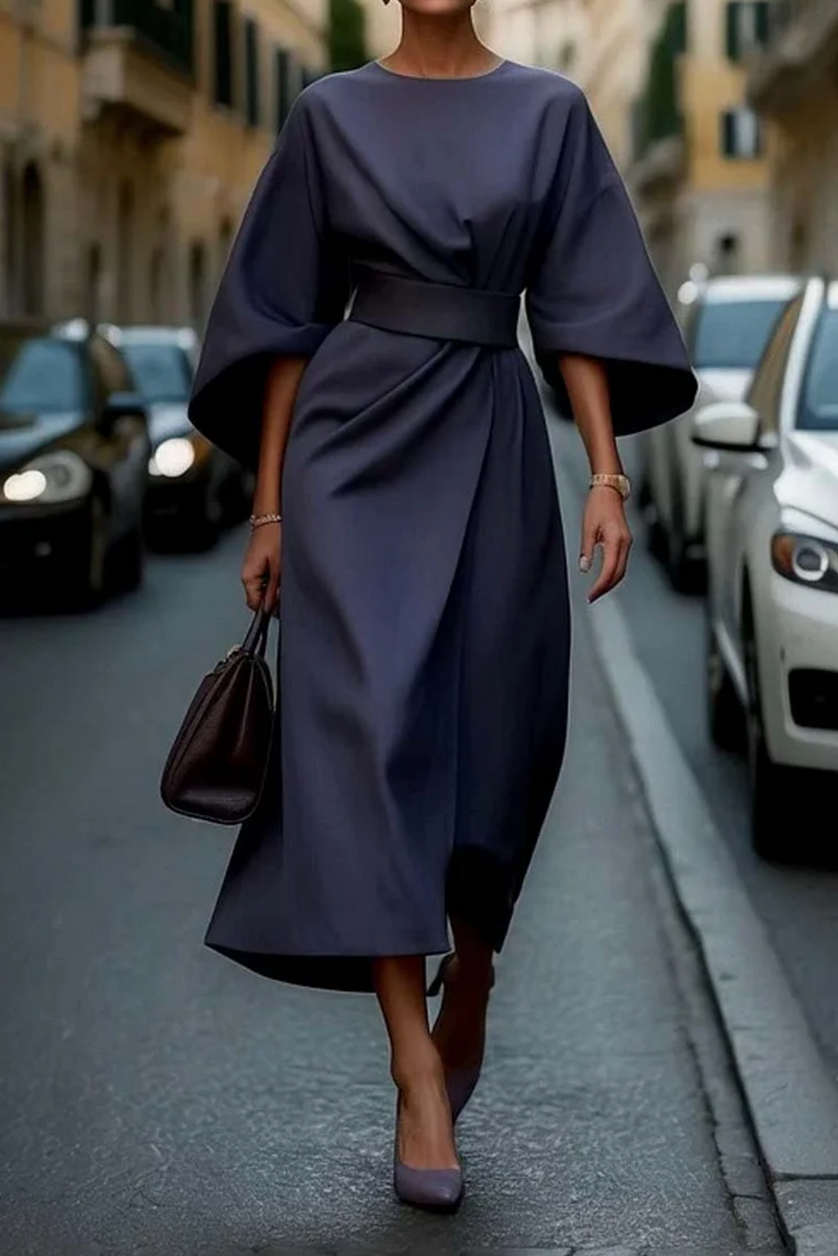 Abito Midi con Cintura – Spazio Moda – vista 2