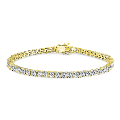 Bracciale Tennis in Argento 925 Dorato con Zirconi Bianchi – Spazio Moda