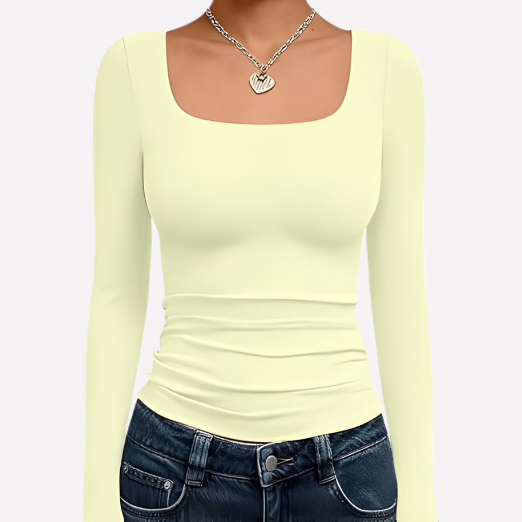 Top Aderente a Maniche Lunghe Drappeggiato – Spazio Moda – vista 6