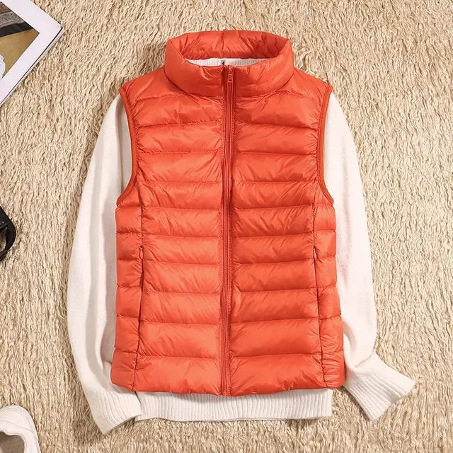 Gilet Trapuntato con Collo alla Coreana con Zip – Spazio Moda – vista 6