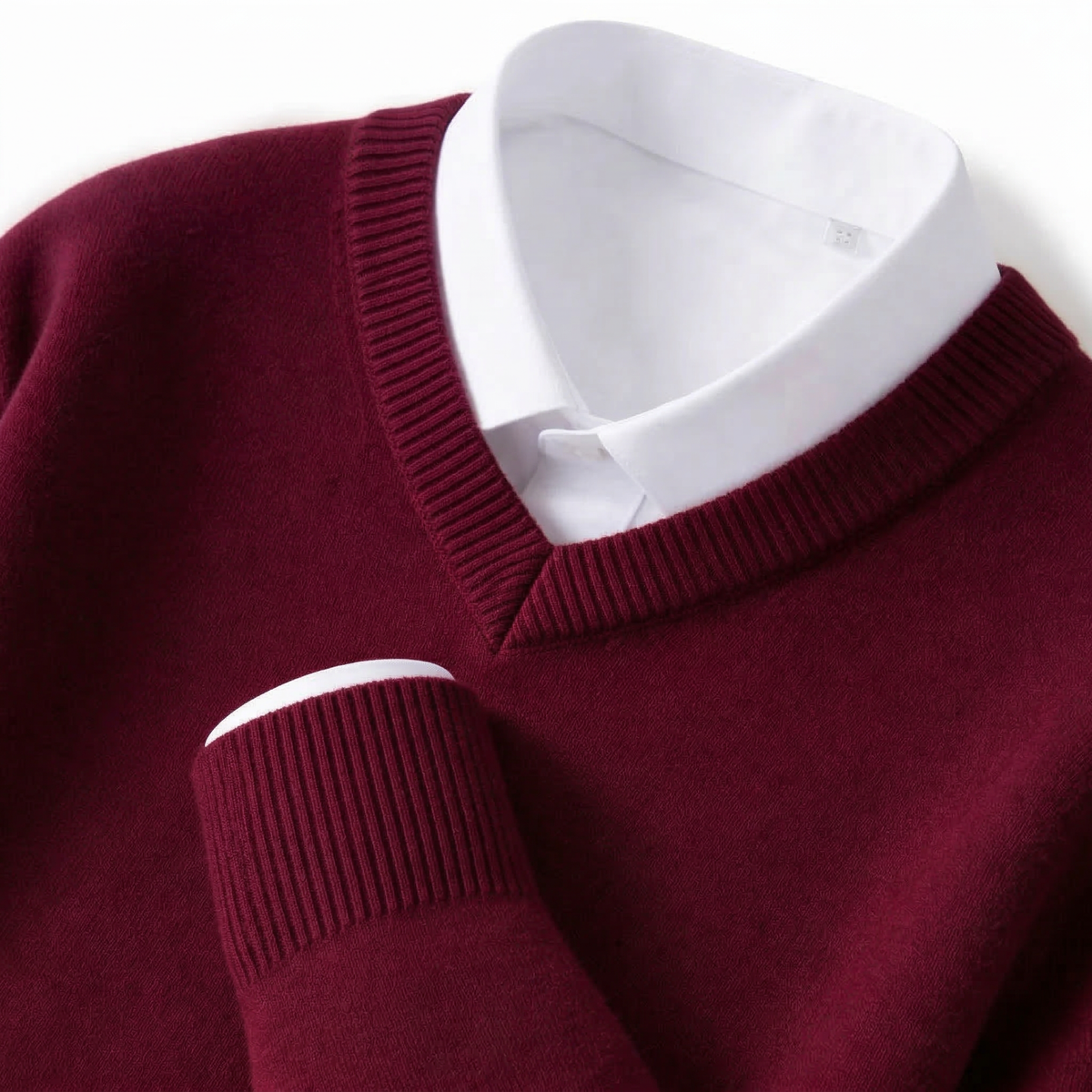 Maglione a Coste con Scollo a V – Spazio Moda – vista 2