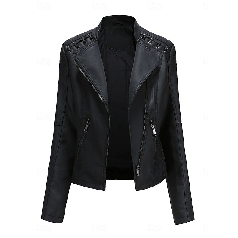 Giacca Sartoriale Aderente con Zip in Pelle – Spazio Moda