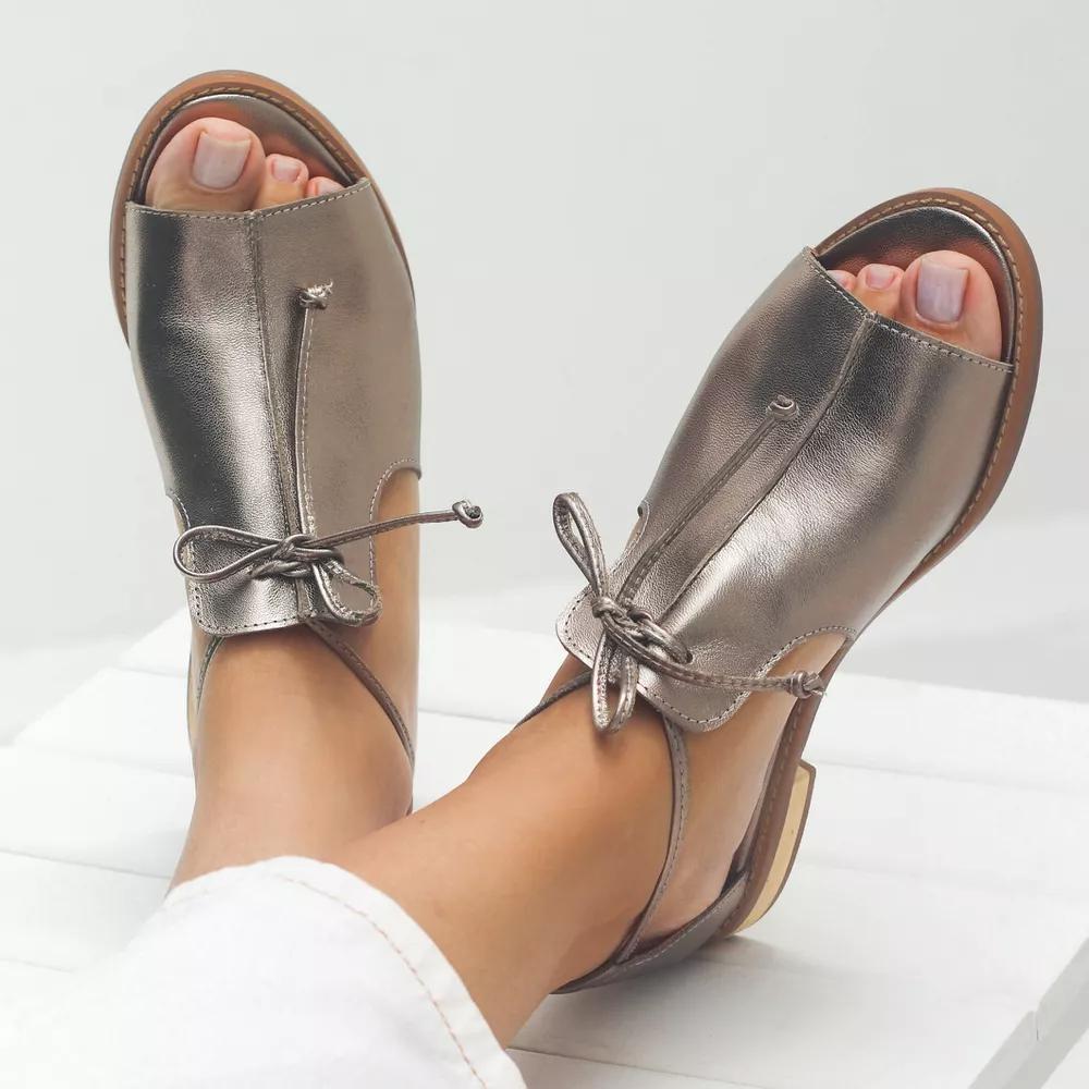 Lilliana – Sandali in Pelle con Cinturino e Fiocco – Spazio Moda – vista 10