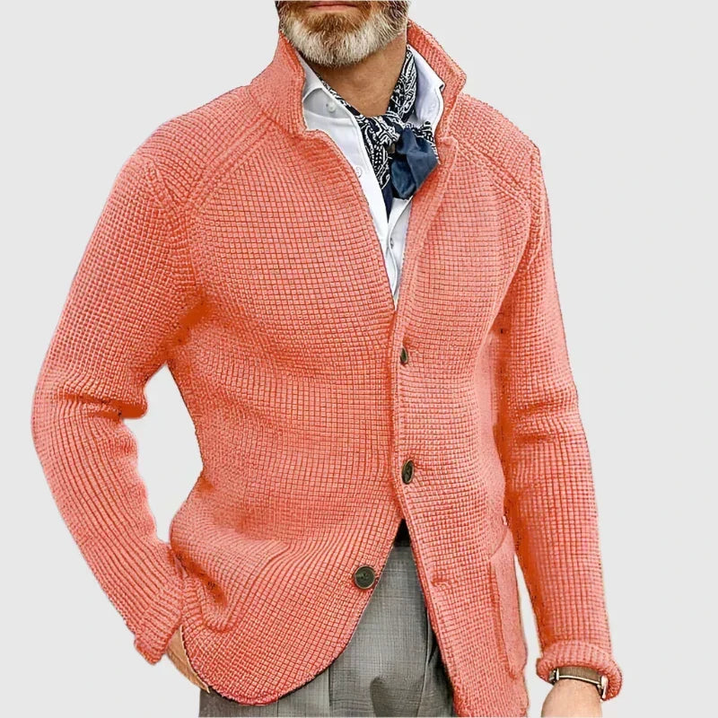 Cardigan Testurizzato con Collo alla Coreana con Bottoni – Spazio Moda – vista 6