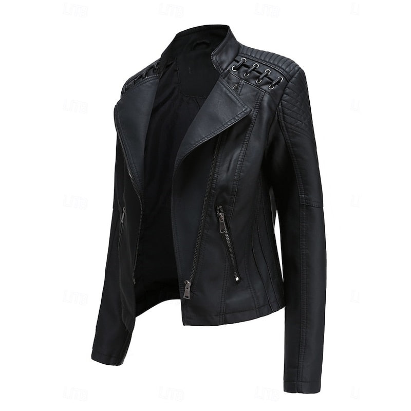 Giacca Sartoriale Aderente con Zip in Pelle – Spazio Moda – vista 3